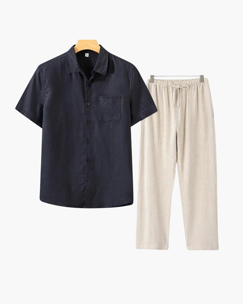 Conjunto de Linho Old Money (Manga Curta)