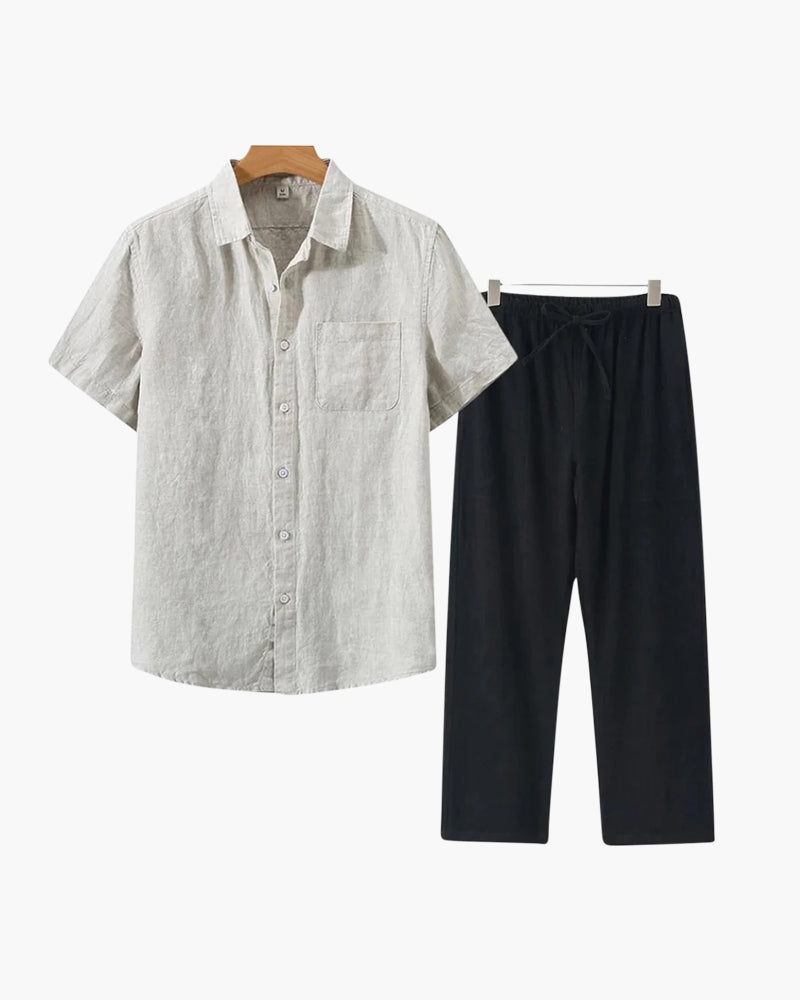 Conjunto de Linho Old Money (Manga Curta)