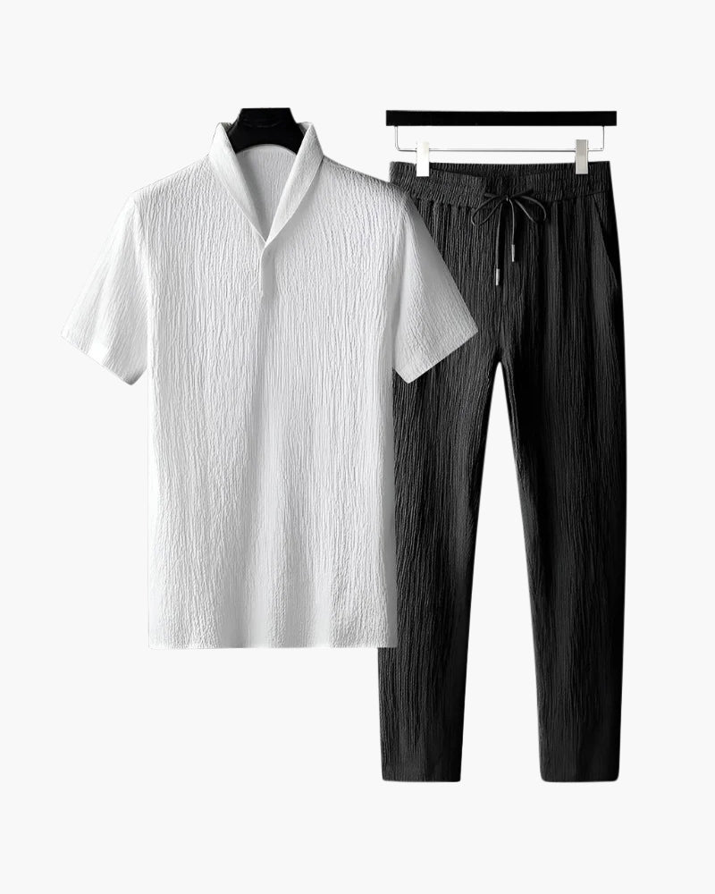 Conjunto de Polo e Calça de Algodão