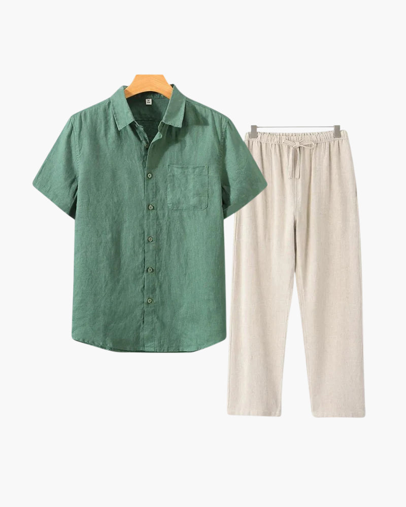 Conjunto de Linho Old Money (Manga Curta)