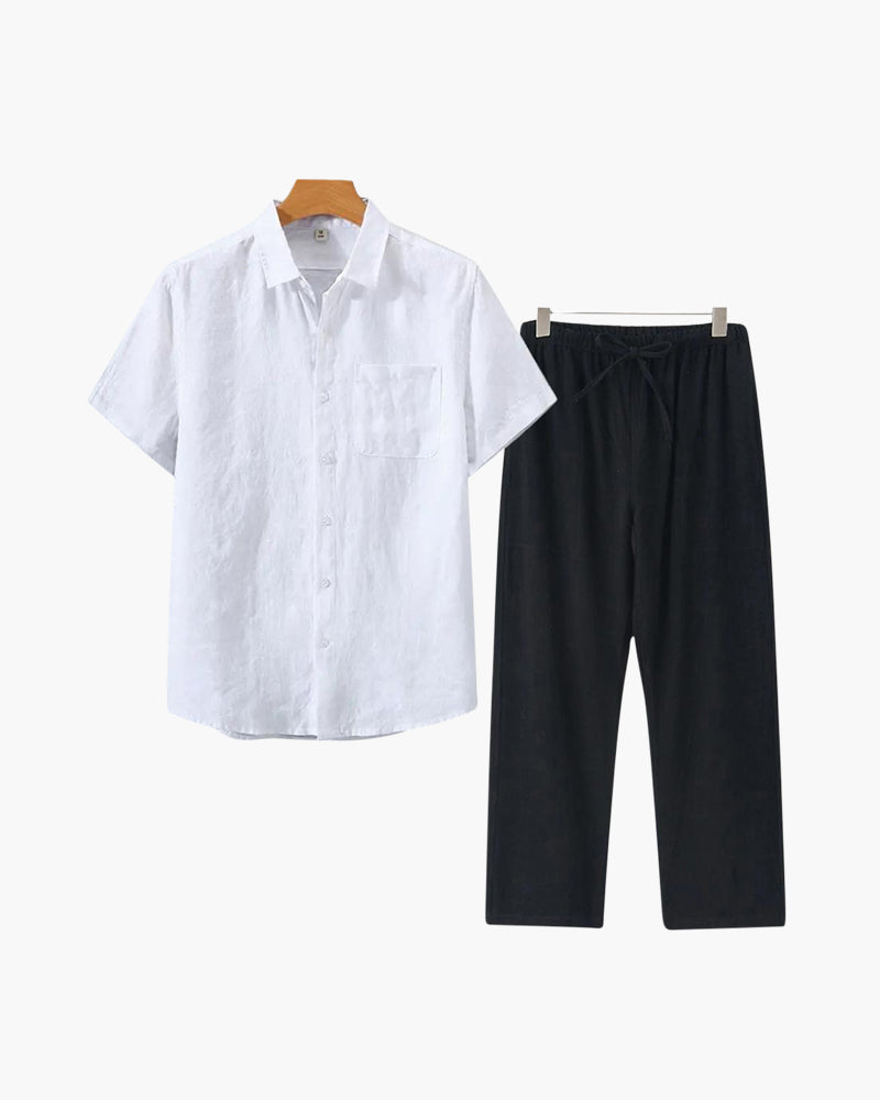 Conjunto de Linho Old Money (Manga Curta)