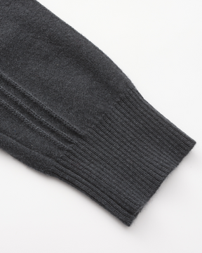 Suéter 100% Cashmere Canelado com Meio Zíper