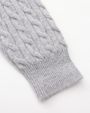 Suéter Trançado 100% Cashmere com Meio Zíper